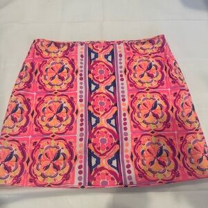 Lilly Pulitzer Vibrant Pink and Orange Mini Skirt
